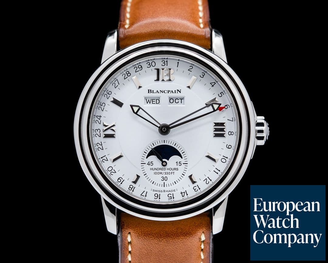 Image of Blancpain Triple Date Moon White Dial Steel SERVICED