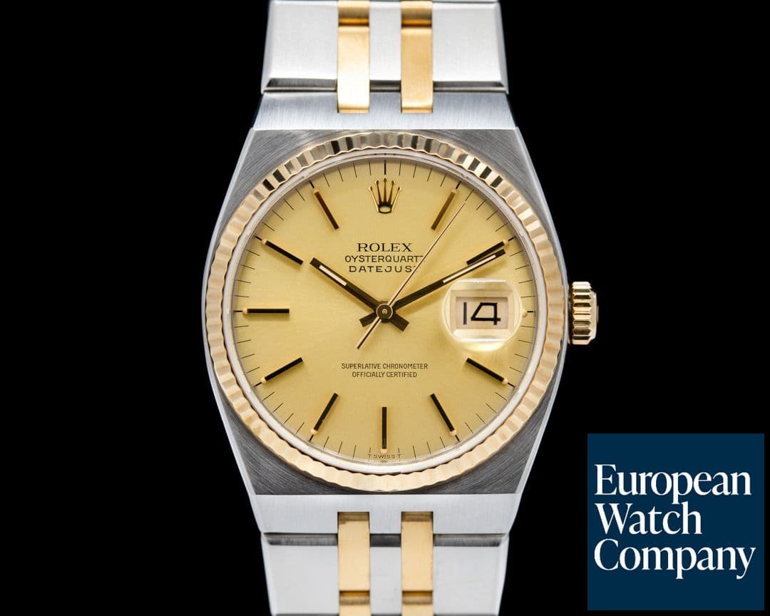 Image of Rolex Two Tone OysterQuartz Champagne Dial BOX AND PAPERS Circa 1984