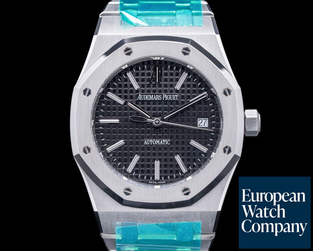 Image of Audemars Piguet Royal Oak Black Dial 15300ST SS FACTORY SERVICED