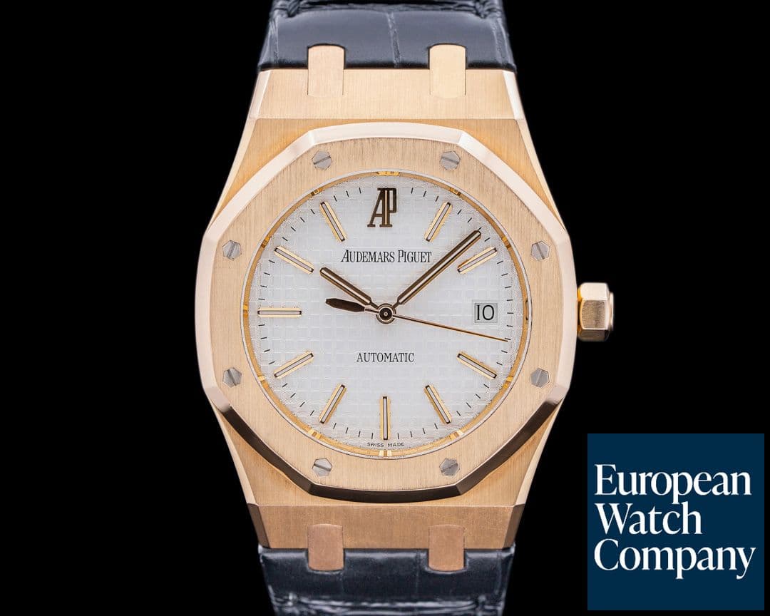 Image of Audemars Piguet Royal Oak 15300OR Jumbo White Dial 18K Rose Gold 