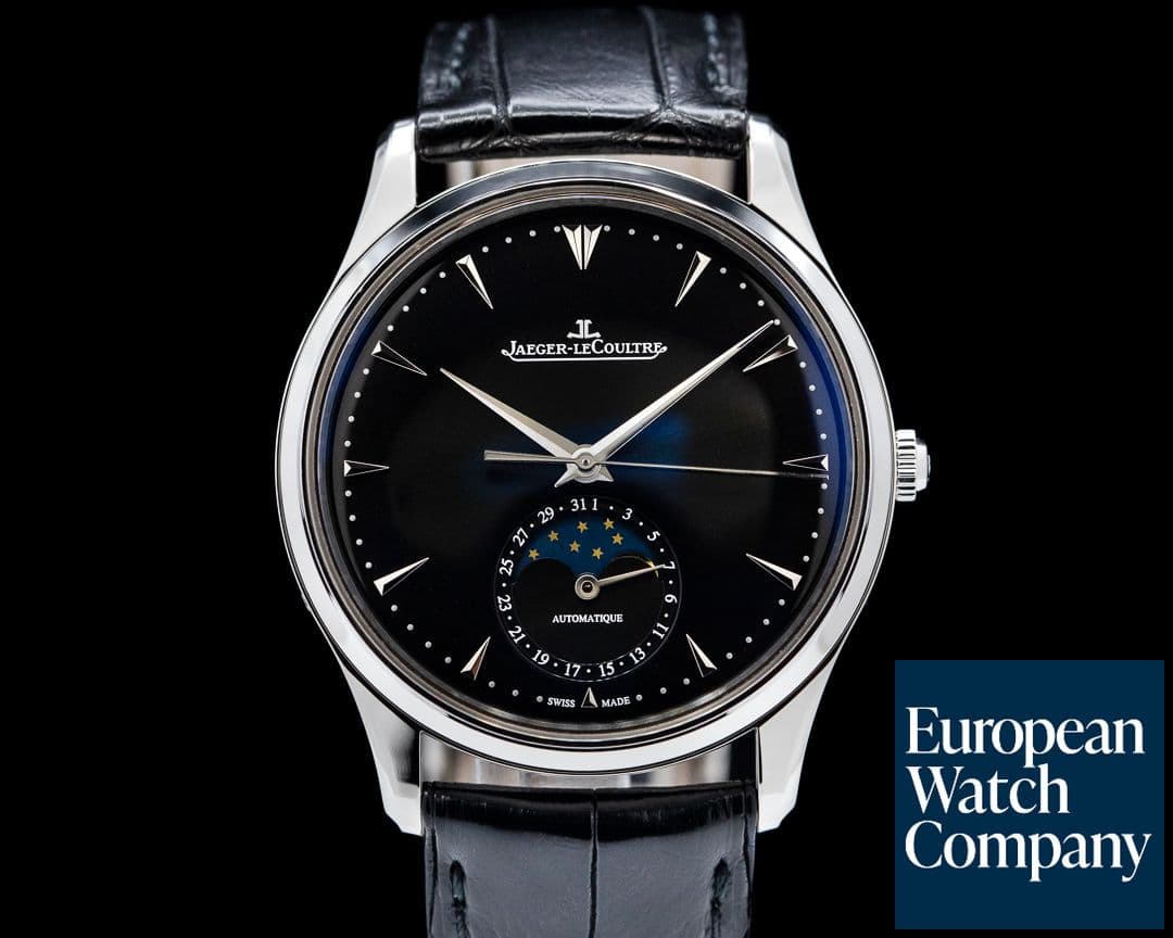 Image of Jaeger LeCoultre Master Ultra Thin Moon SS Black Dial 