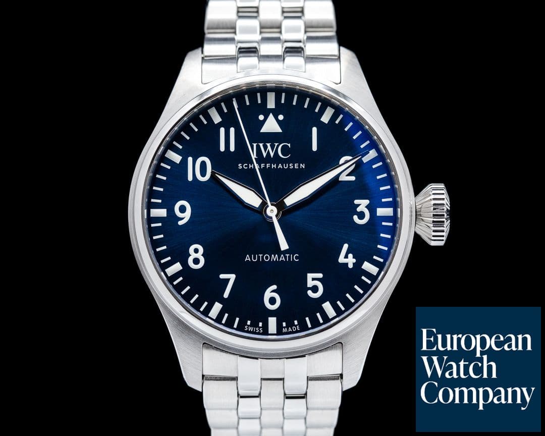 Image of IWC Big Pilot's Watch IW329304 43mm Blue Dial Bracelet