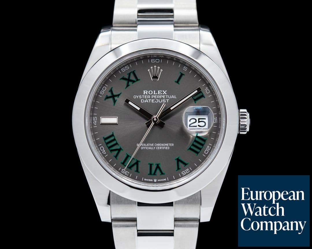 Image of Rolex Datejust 41 126300 Wimbledon Slate Roman Dial SS 2019