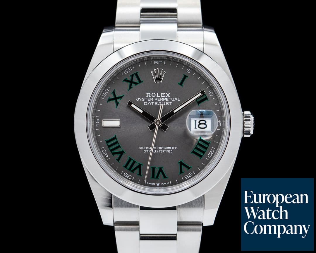 Image of Rolex Datejust 41 126300 Wimbledon Slate Roman Dial SS 2023