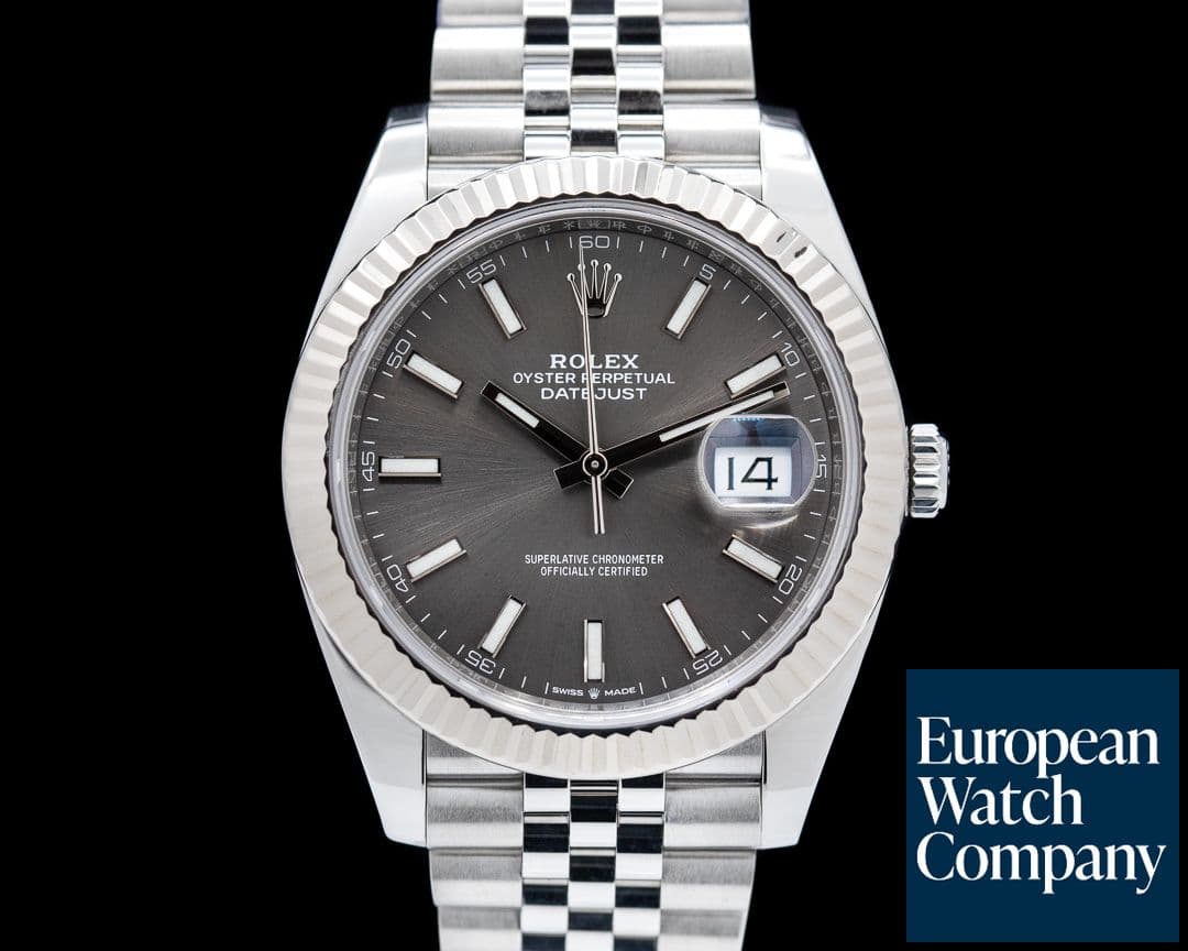 Image of Rolex Datejust 41 Dark Rhodium Stick Dial SS/Jubilee 