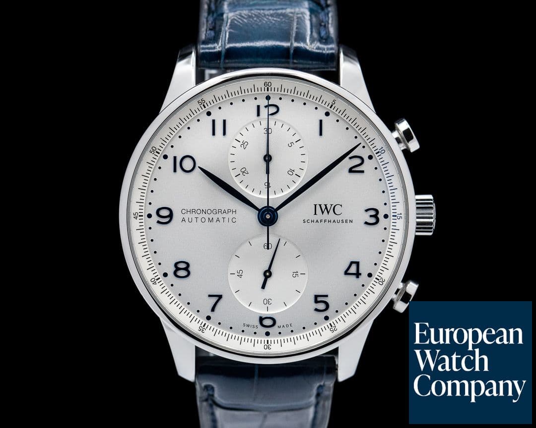 Image of IWC Portuguese Chronograph SS Silver Dial / Blue Numerals 