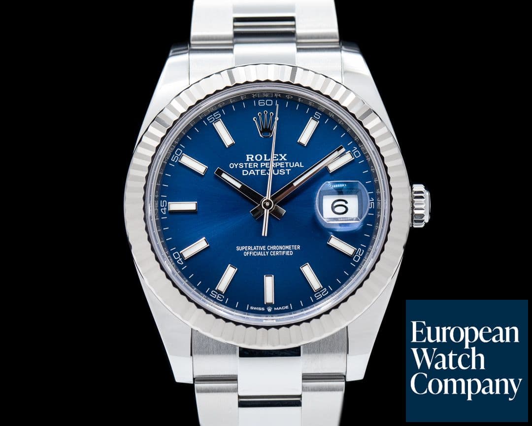 Image of Rolex Datejust 41 126334 Blue Stick Dial SS Oyster 2022