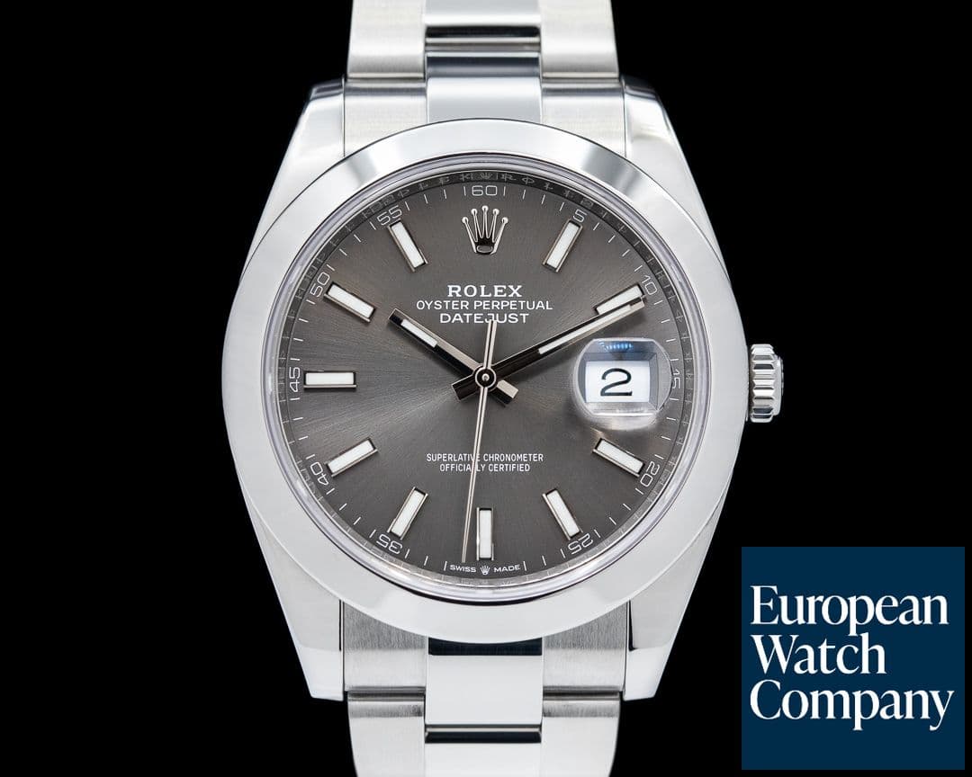 Image of Rolex Datejust 41 126300 Rhodium Stick Dial SS 