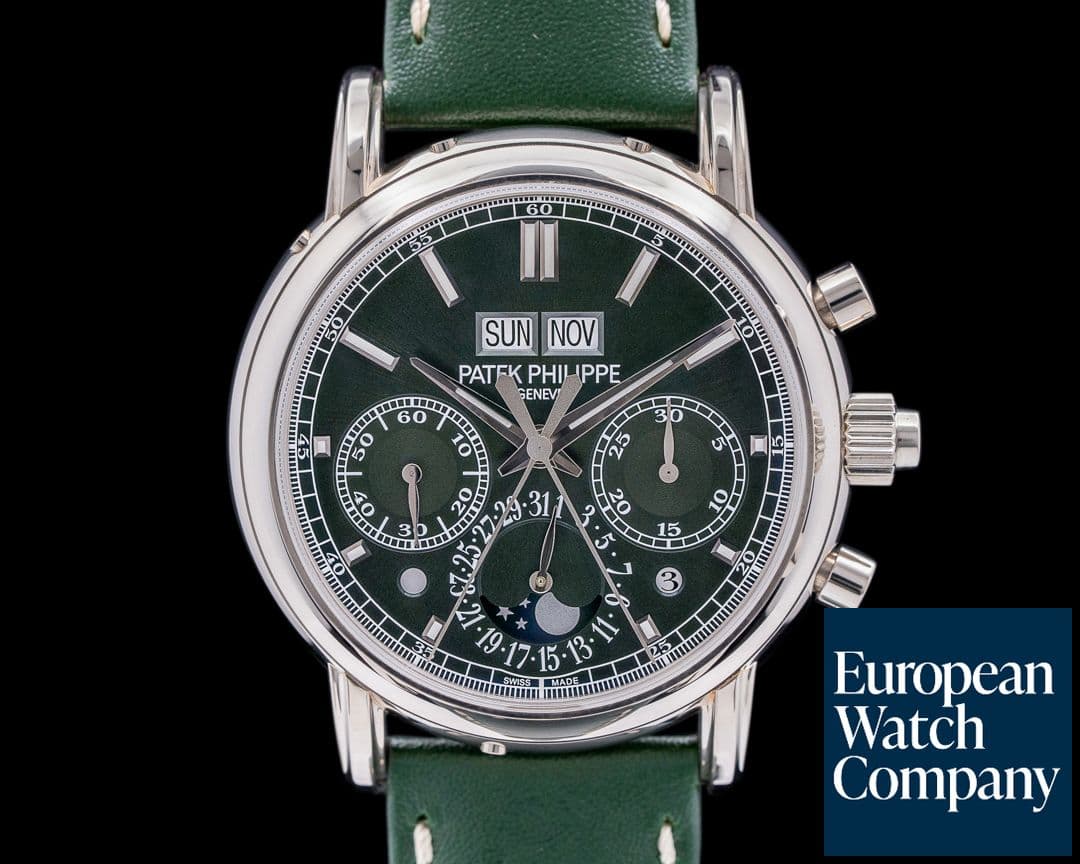 Image of Patek Philippe 5204G Split Second Perpetual Calendar Chronograph Green Dial UNWORN