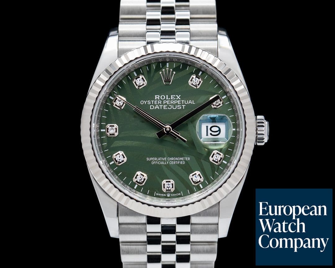 Image of Rolex Datejust Green "Palm" Diamond Dial / Jubilee Bracelet 2023 