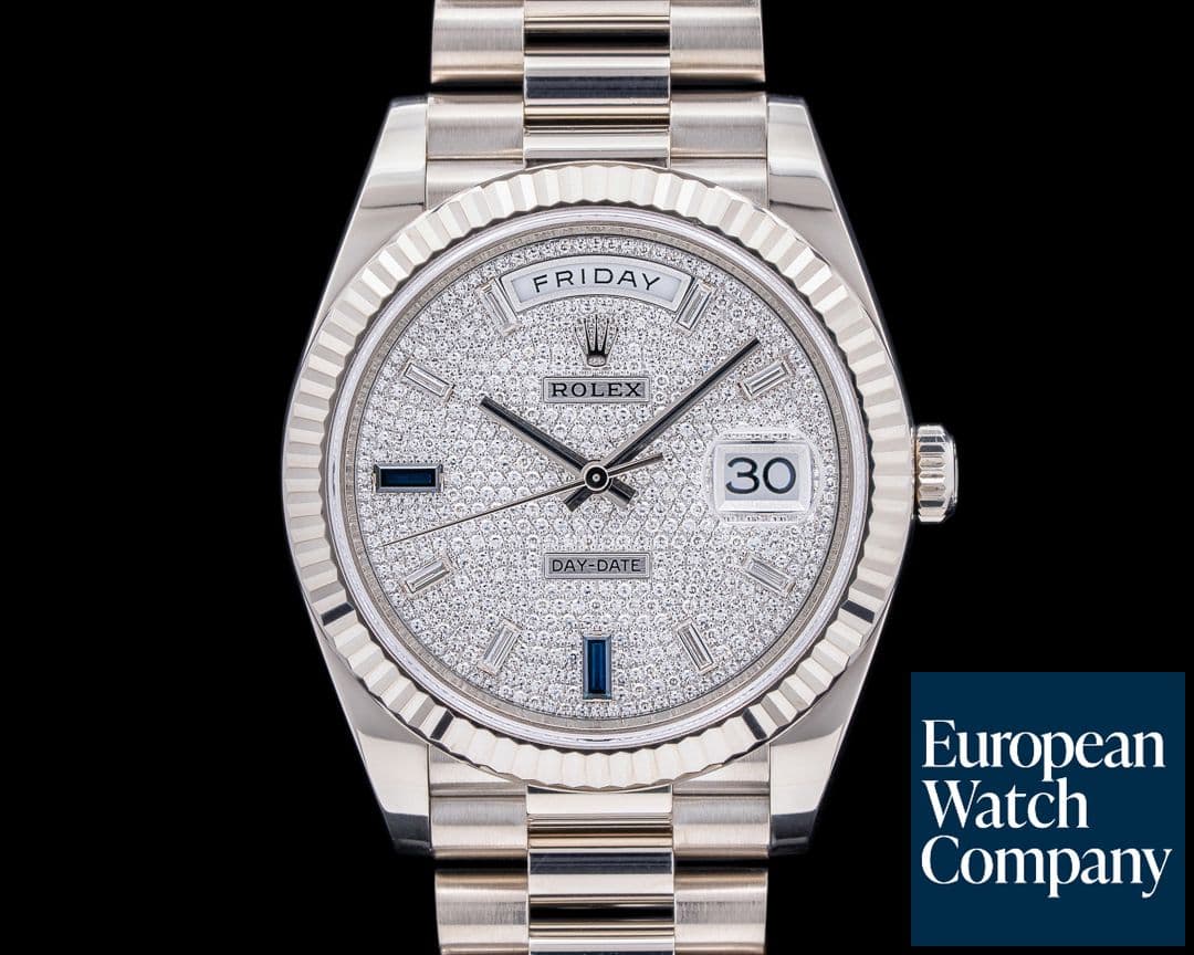 Image of Rolex Day Date President 228239 18K WG Pave / Baguette Dial