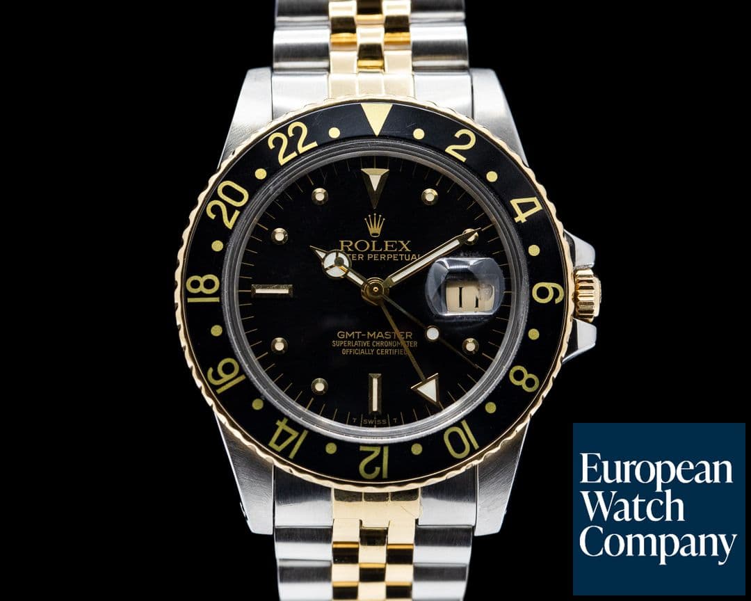 Image of Rolex GMT Master Black Nipple Dial 18K / SS Jubilee 