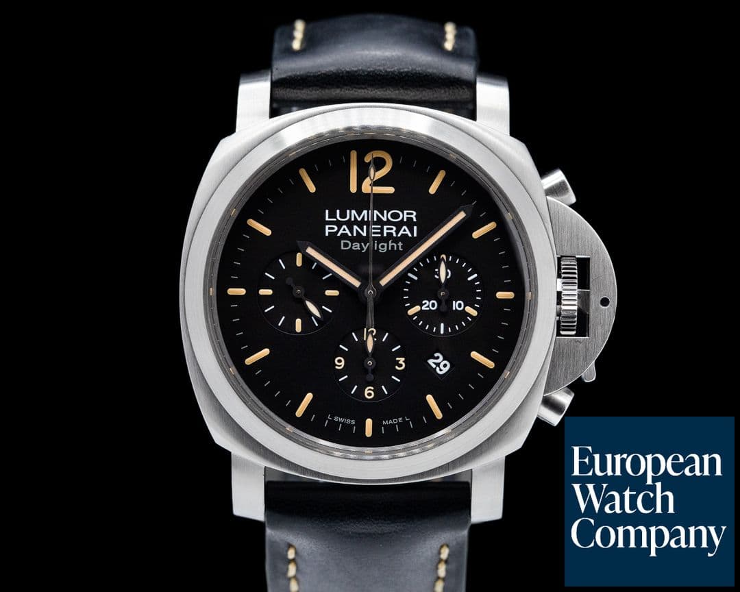 Image of Panerai Luminor Chronograph Daylight SS Black Dial