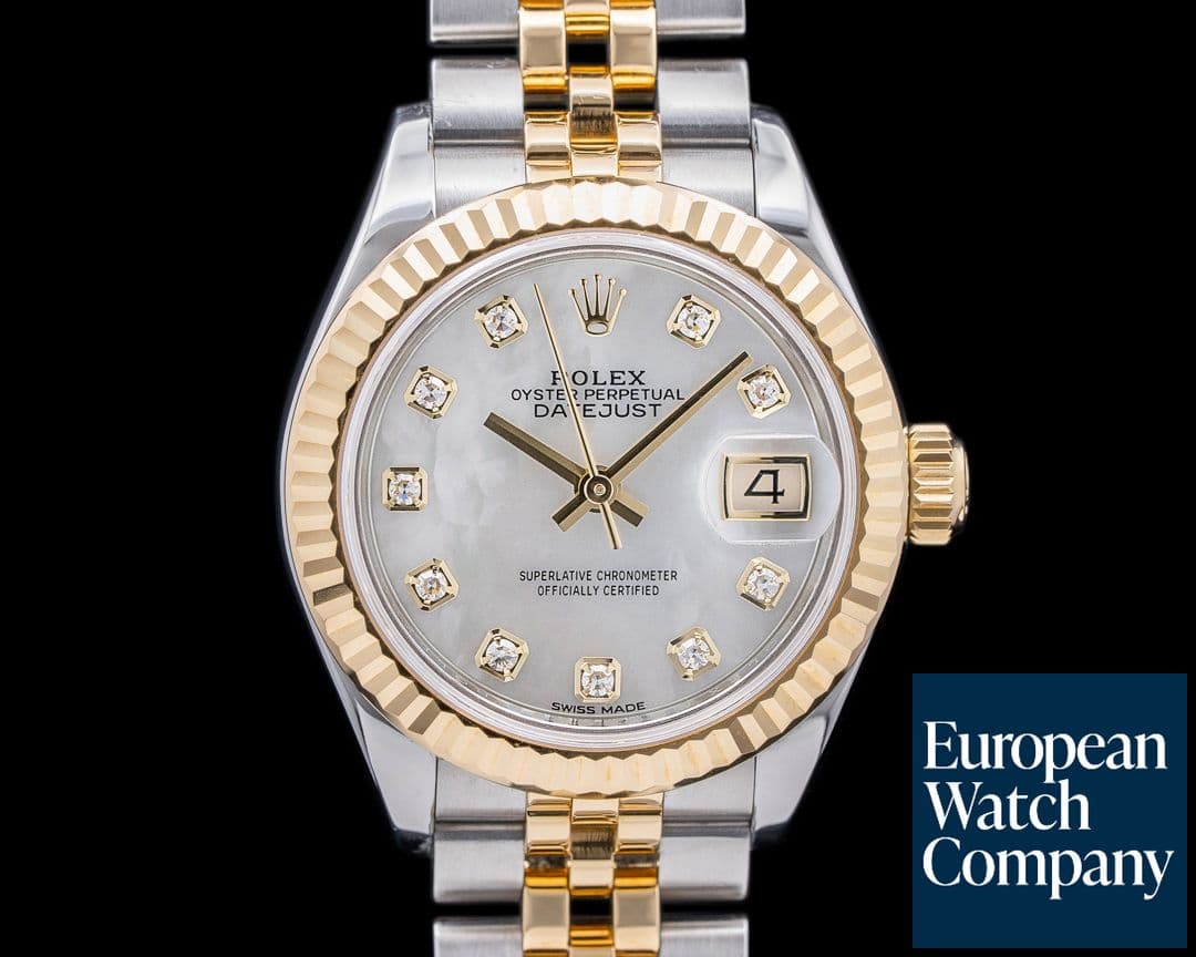 Image of Rolex Datejust 28MM 18K / YG & SS MOP Diamond Dial 