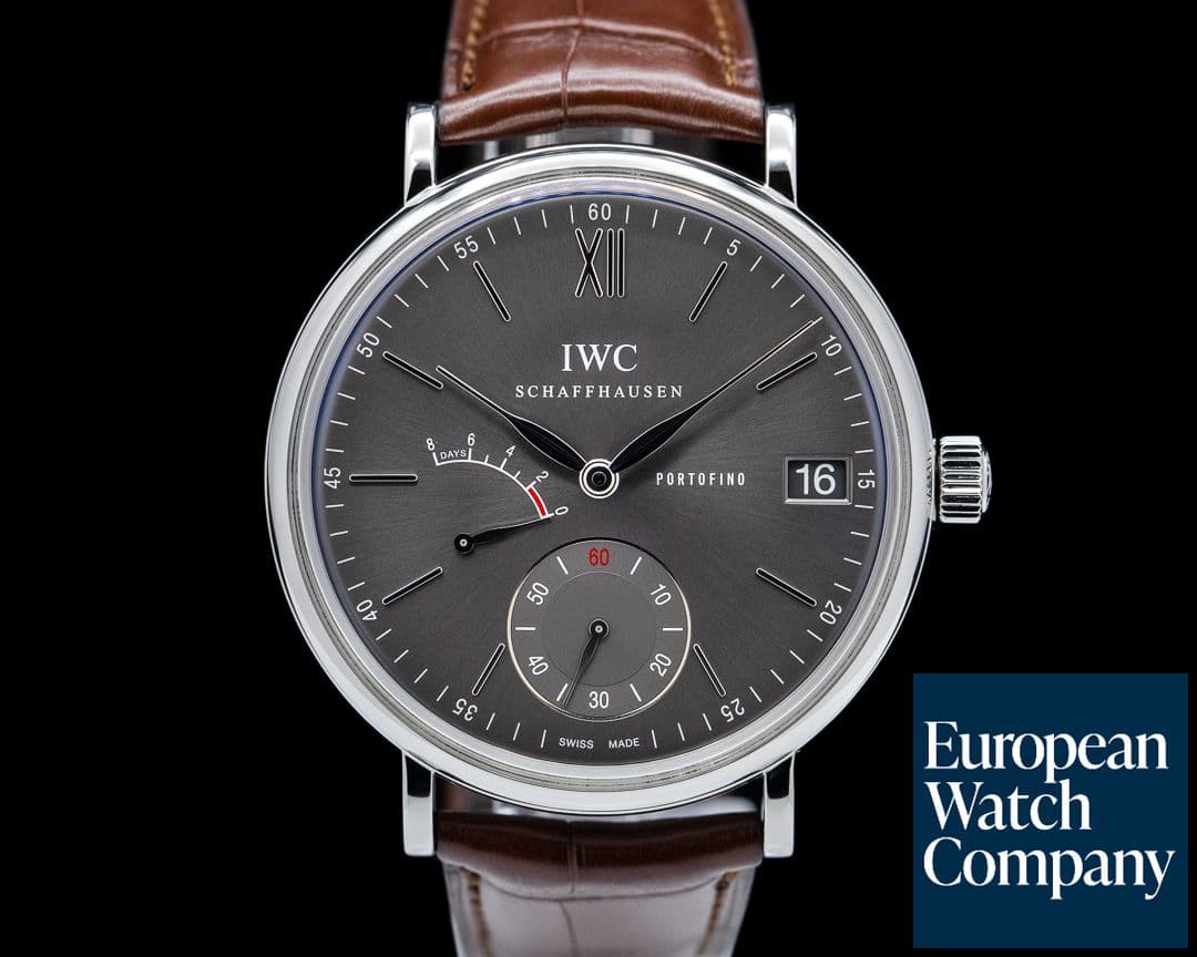 Image of IWC Portofino Hand Wound Eight Days SS Silver Dial 