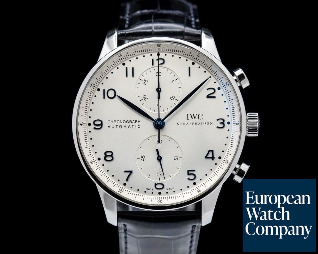 Image of IWC Portuguese Chronograph SS Silver Dial / Blue Numerals