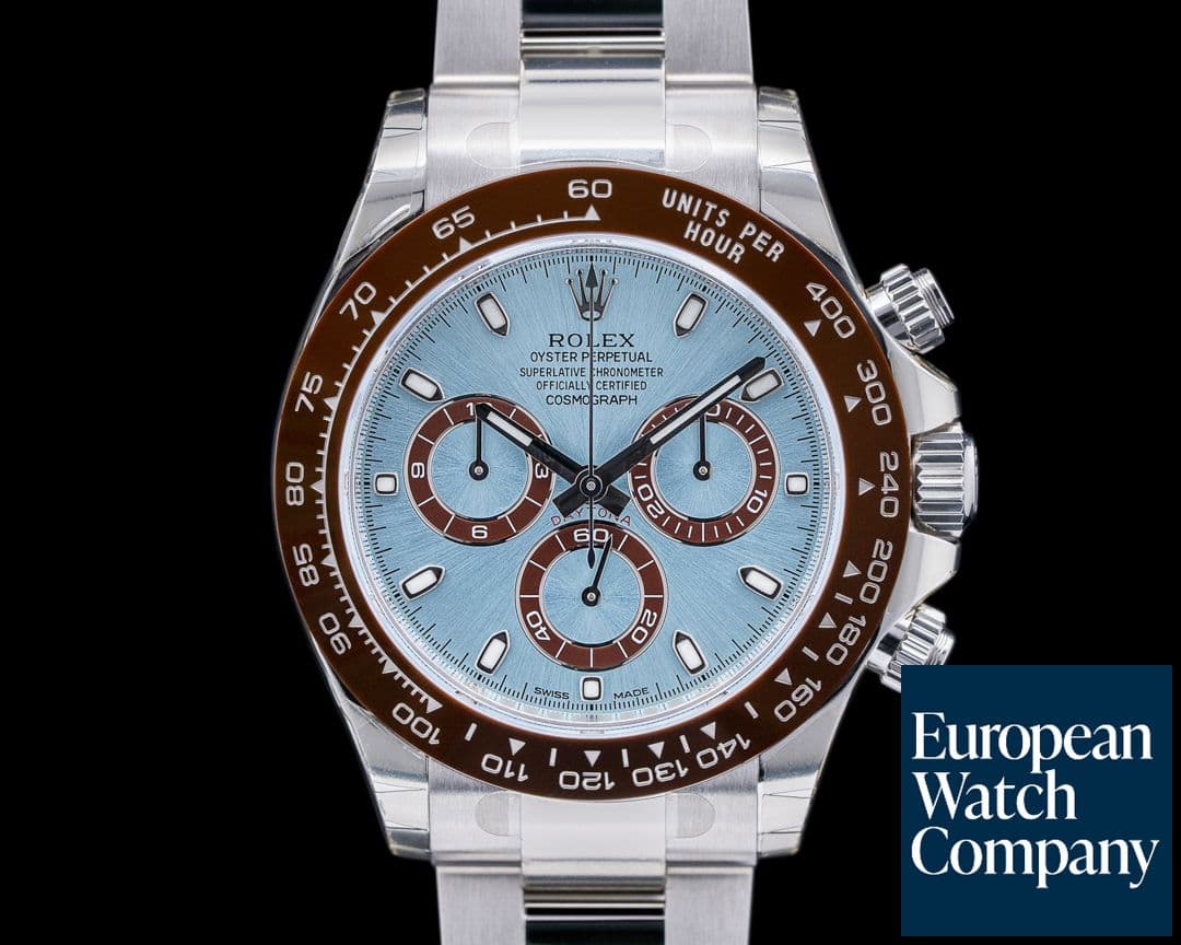 Image of Rolex Daytona 116506 Platinum Glacier Blue / Brown Ceramic UNWORN STICKERS