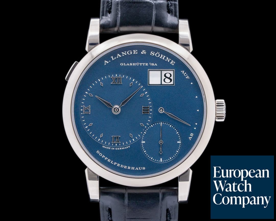 Image of A. Lange and Sohne Lange 1 191.028 Blue Dial 18k White Gold DISCONTINUED RARE
