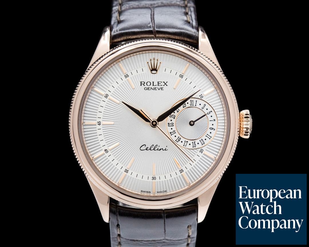 Image of Rolex Cellini Date Silver Dial 18K Rose Gold 