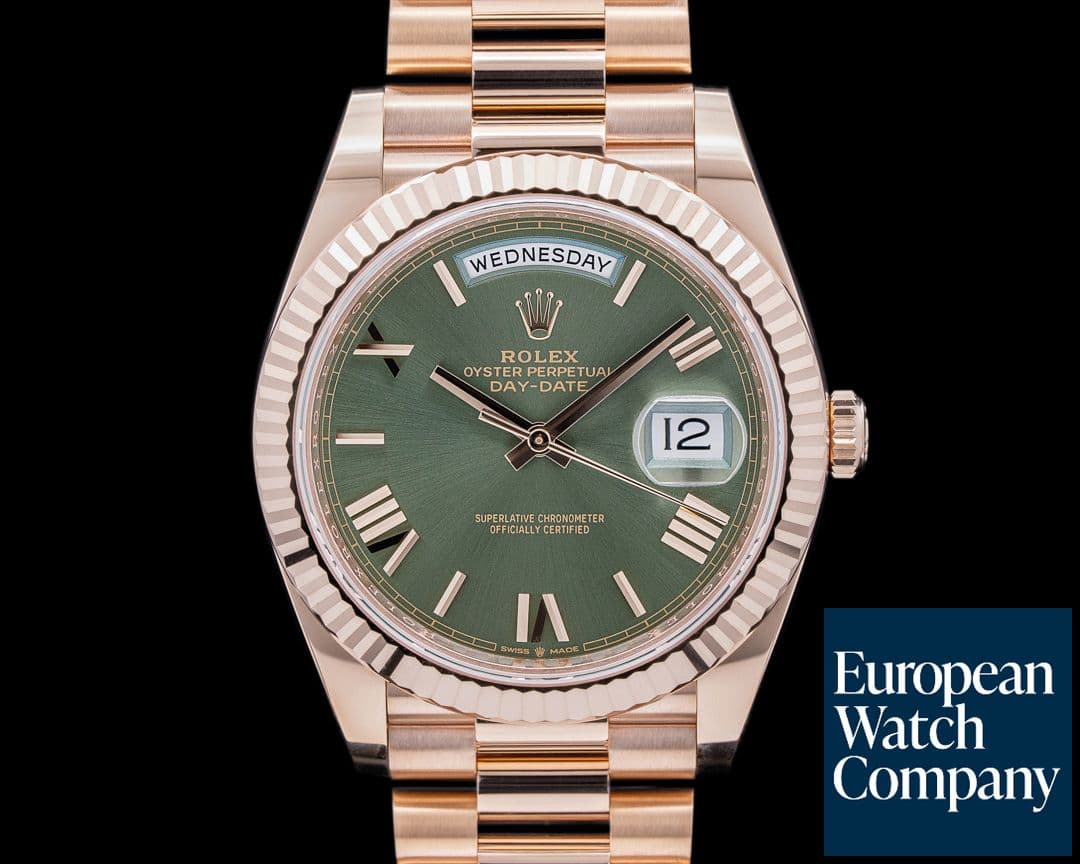 Image of Rolex Day Date Presidential Everose Gold Green Dial 40MM 2022