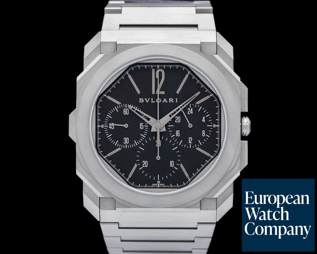 Image of Bulgari Octo Finissimo Chronograph GMT Titanium  Black 42MM