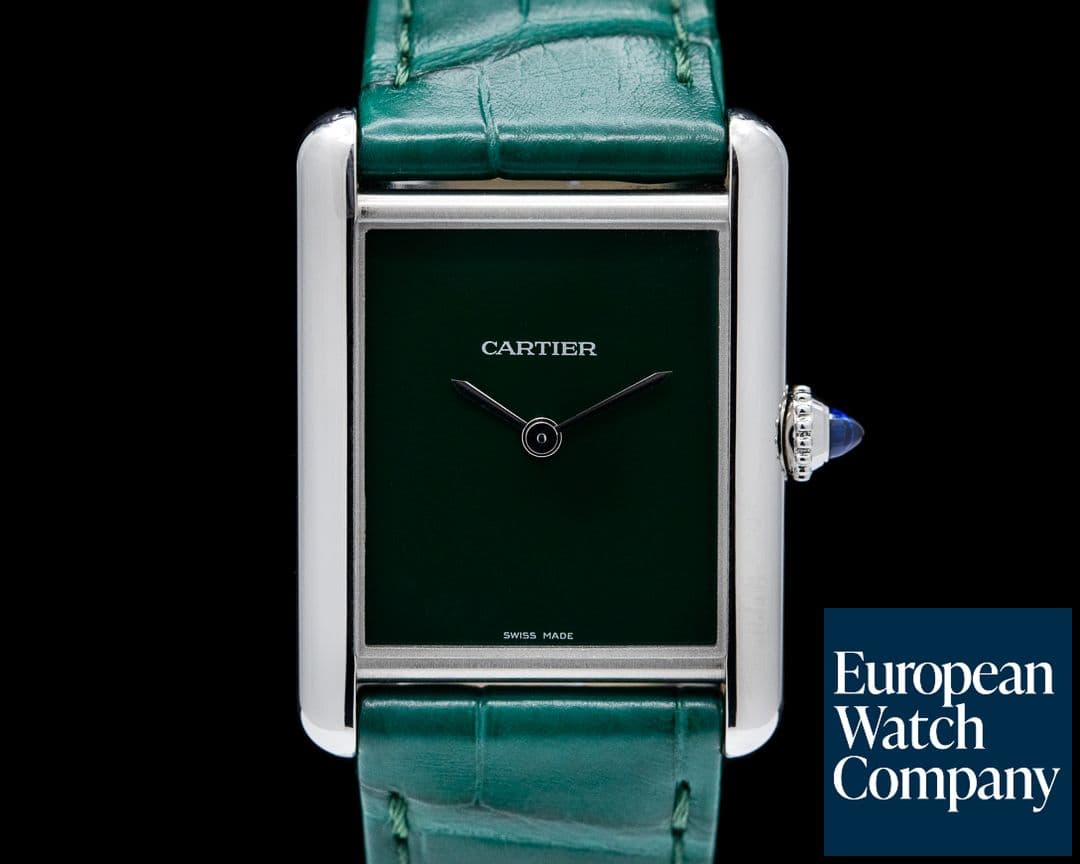 Image of Cartier Tank Must Watch SS Large GREEN 