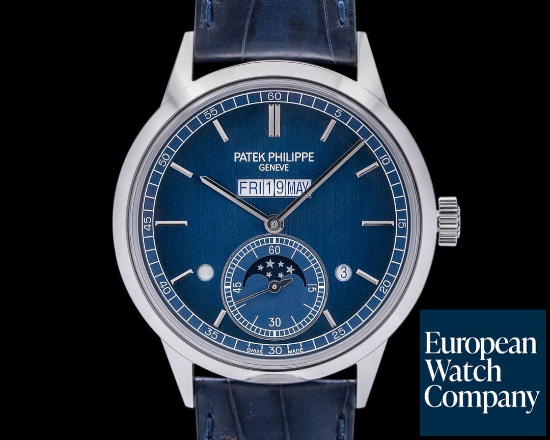 Image of Patek Philippe 5236P In Line Perpetual Calendar Platinum Blue Dial 