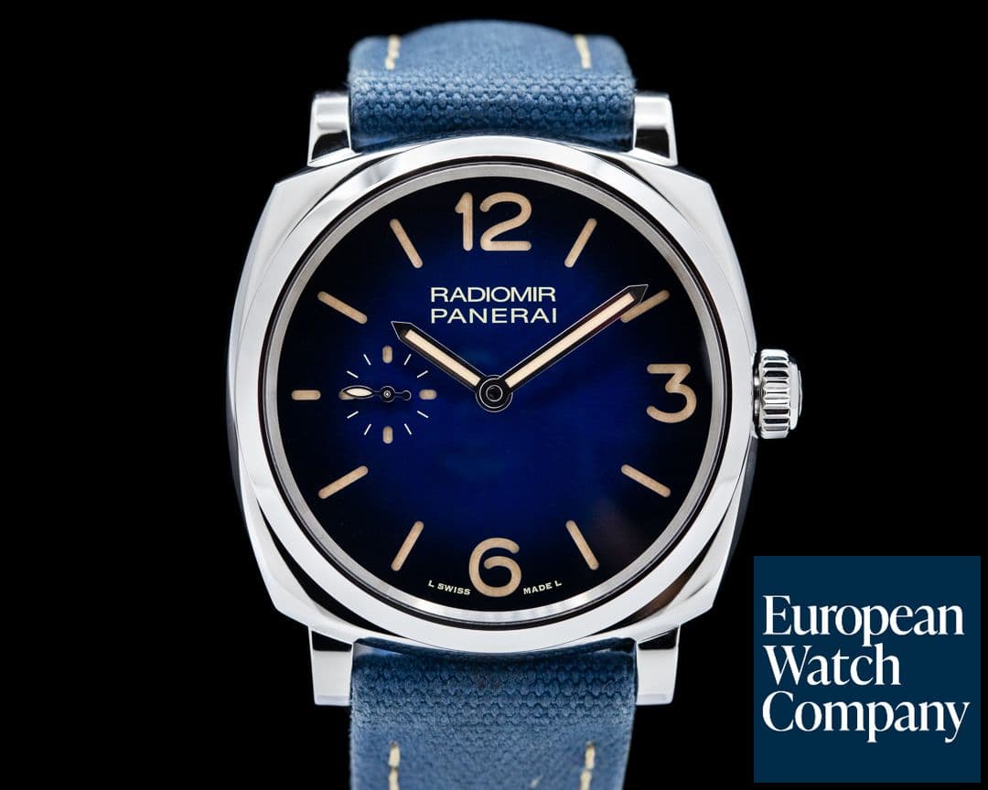 Image of Panerai Radiomir Manual Wind SS 42MM Blue Sandwich Dial