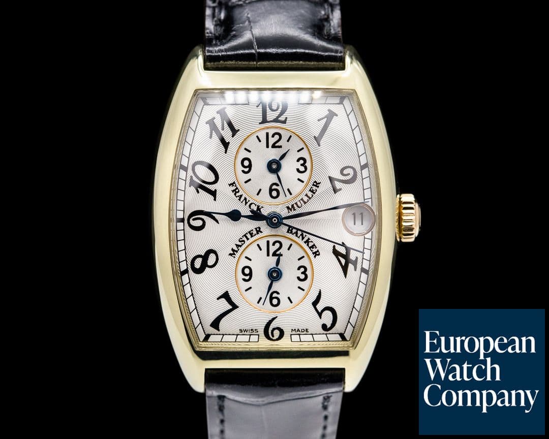 Image of Franck Muller Master Banker Cintree Curvex Yellow Gold Silver Dial