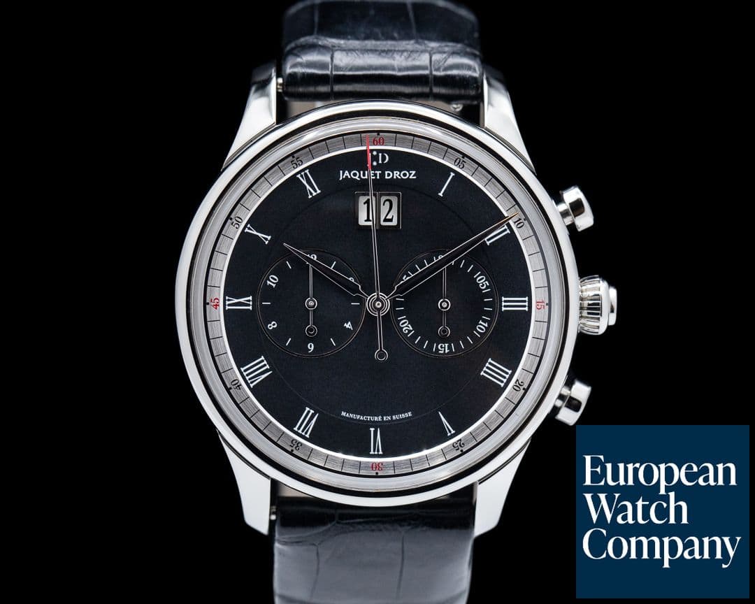 Image of Jaquet Droz Grande Date Chronograph SS Black Dial 