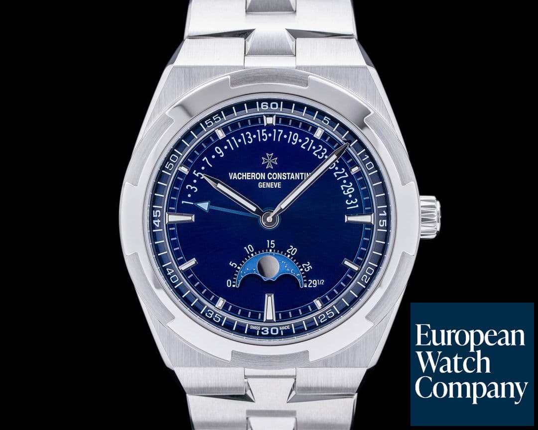 Image of Vacheron Constantin Overseas Moonphase Retrograde Date SS Blue Dial