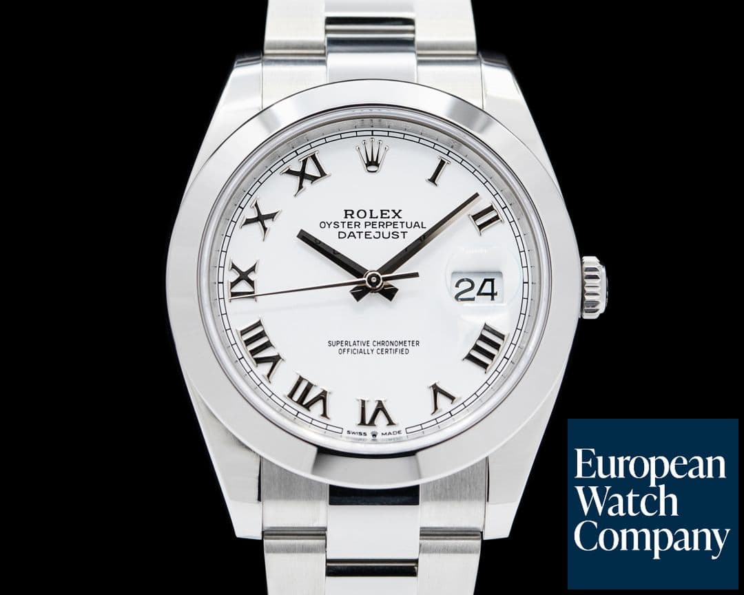 Image of Rolex Datejust 41 126300 White Roman Dial SS