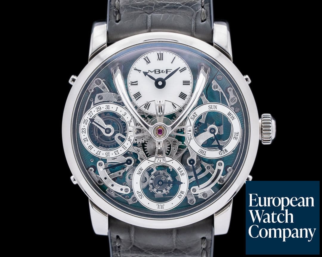 Image of MB&F Legacy Machine Perpetual Titanium Green Dial