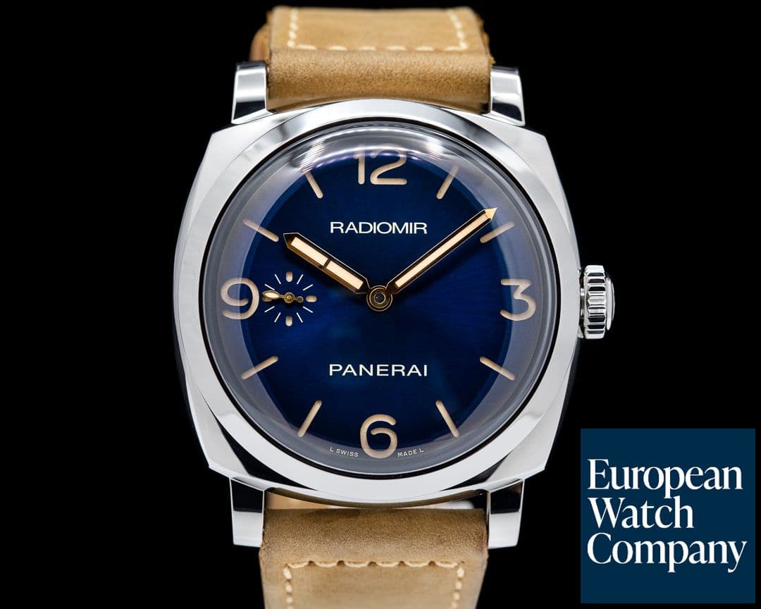 Image of Panerai Radiomir 1940 3 Days Acciaio SS 47MM Blue "Sandwich Dial" 