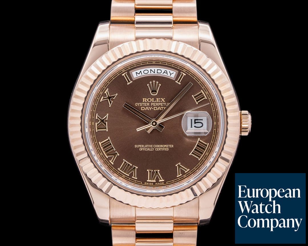 Image of Rolex Day-Date 218235 Chocolate Presidential II Rose Gold