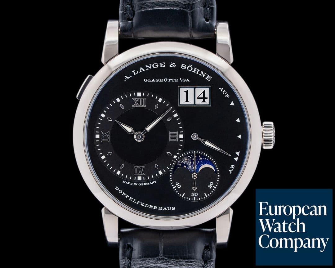 Image of A. Lange and Sohne Lange 1 Moon 192.029 18K White Gold Black Dial
