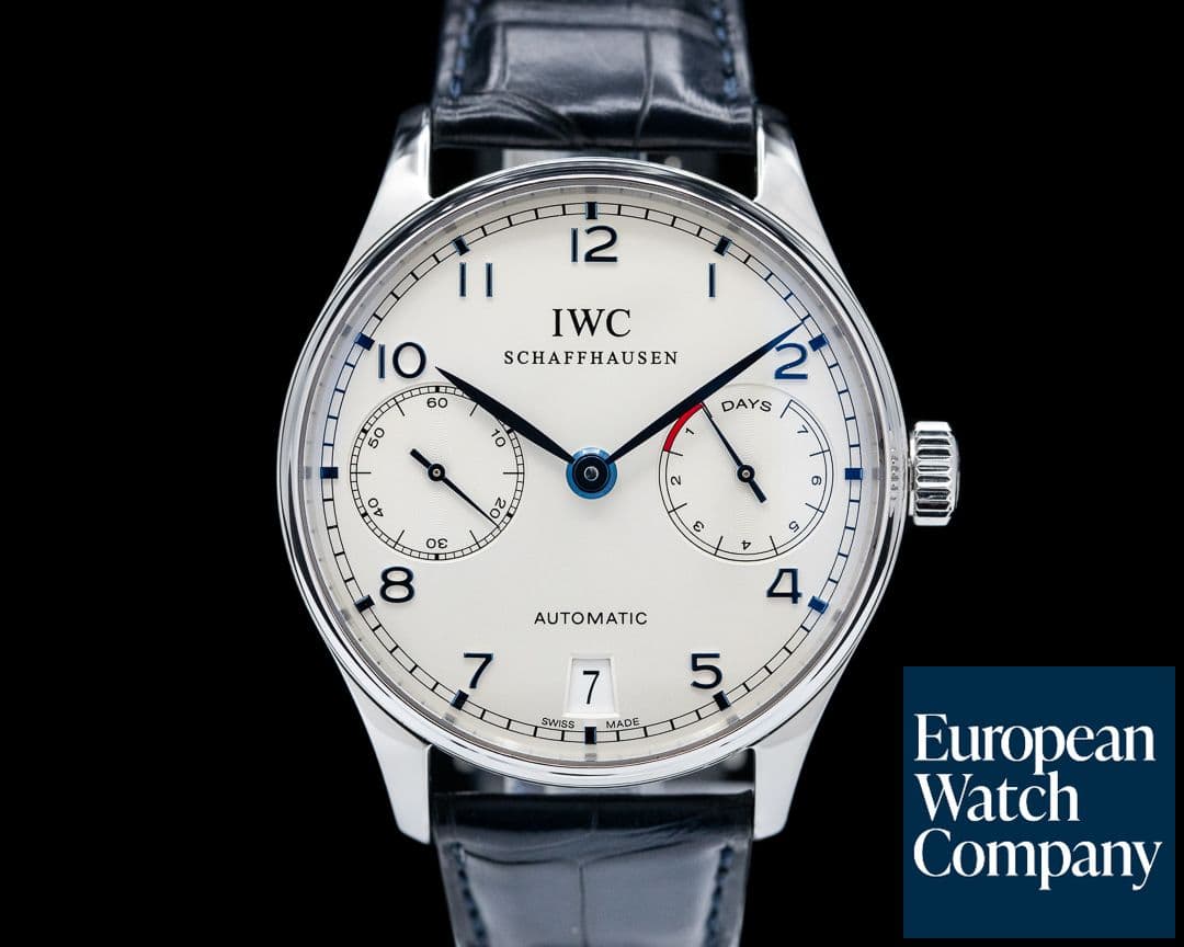 Image of IWC Portuguese 7 Day SS / Blue Numerals 