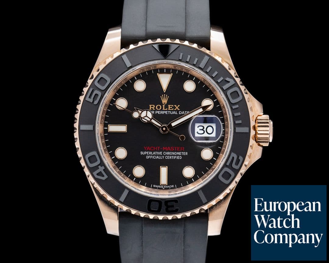 Image of Rolex Yacht Master 126655 18K Rose Gold / Rubber 40MM 