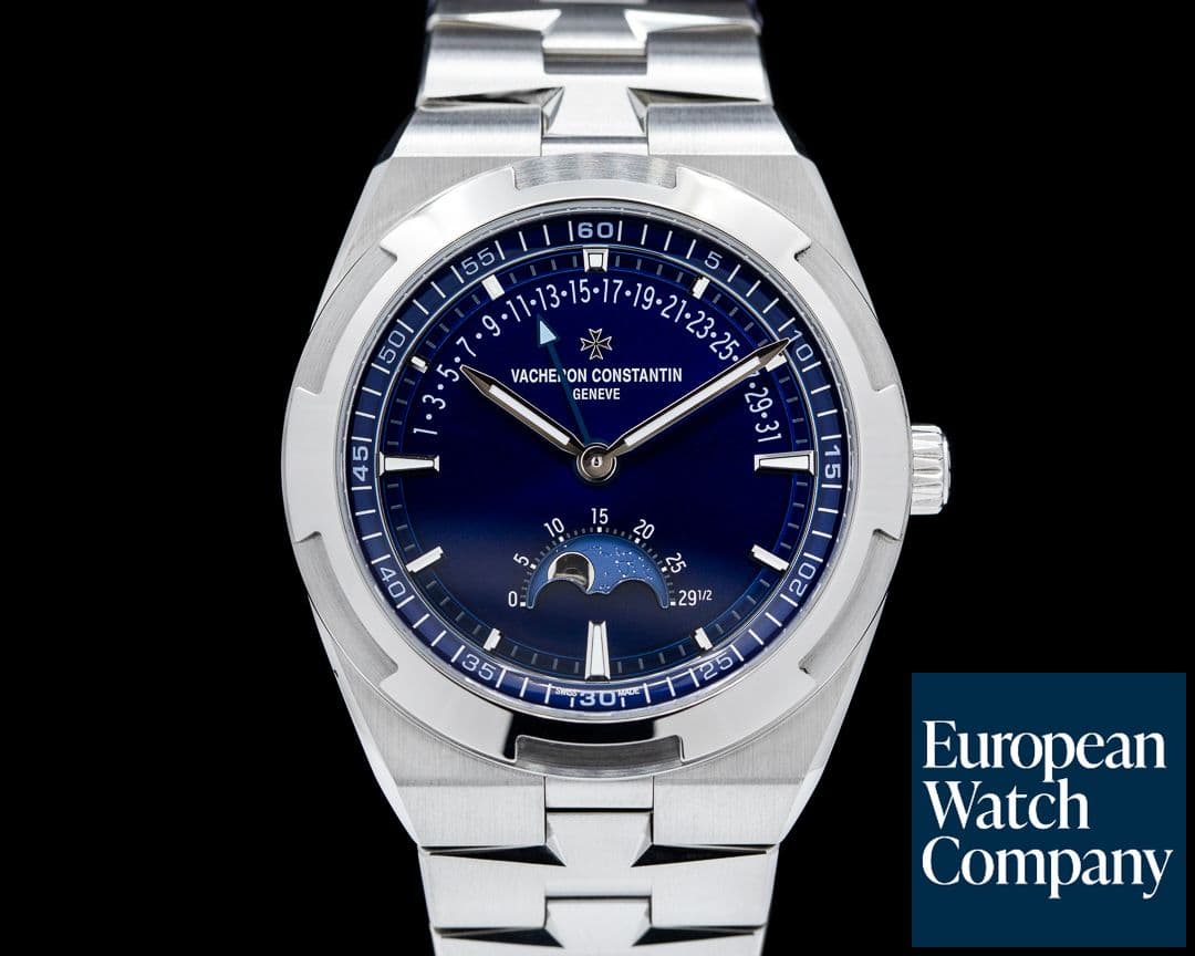 Image of Vacheron Constantin Overseas Moonphase Retrograde Date SS Blue Dial
