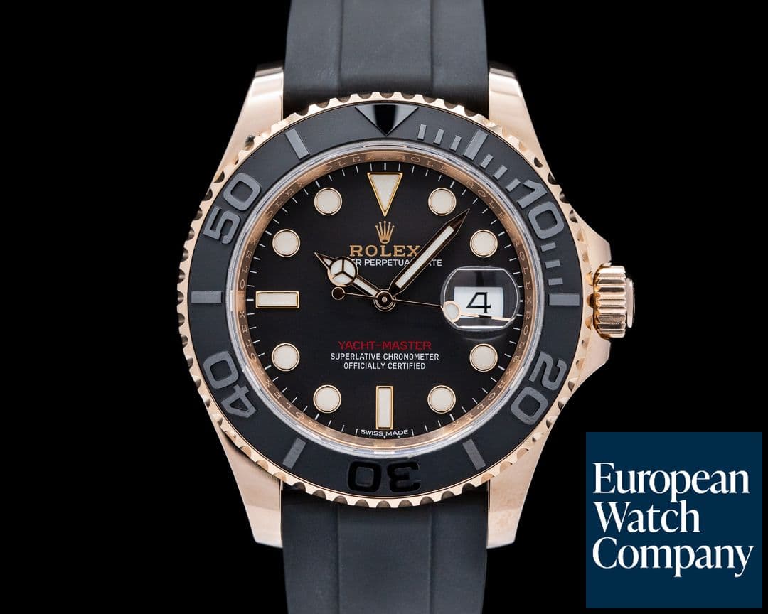 Image of Rolex Yacht Master 116655 18K Rose Gold / Rubber 40MM
