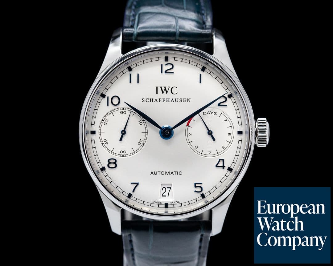 Image of IWC Portuguese 7 Day SS / Blue Numerals 