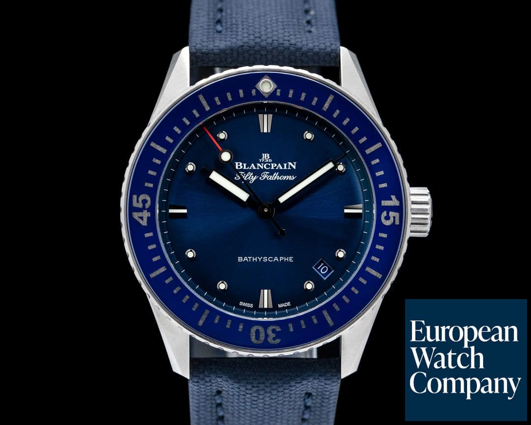 Image of Blancpain Fifty Fathoms Bathyscaphe Blue Dial 38MM