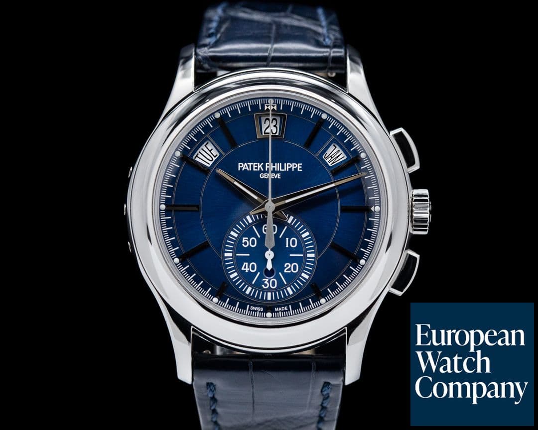 Image of Patek Philippe 5905P Chronograph Annual Calendar PT Blue Dial DISCONTINUED
