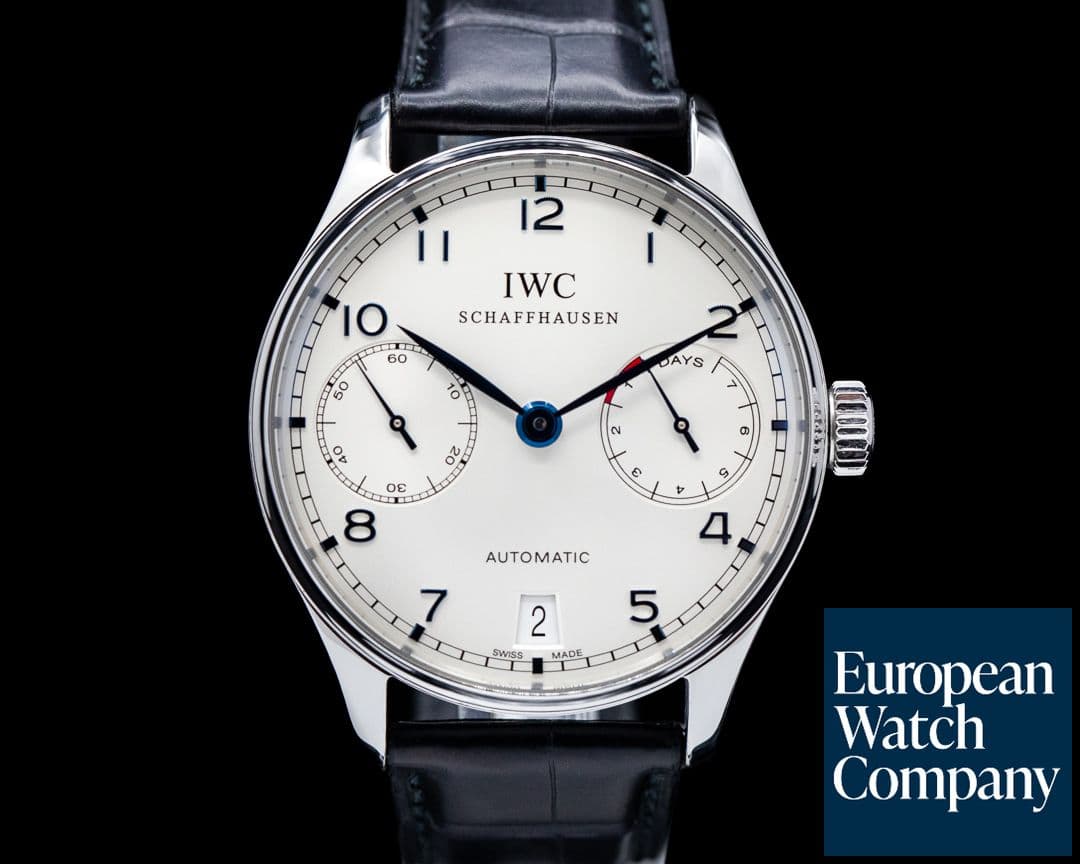 Image of IWC Portuguese 7 Day SS / Blue Numerals 
