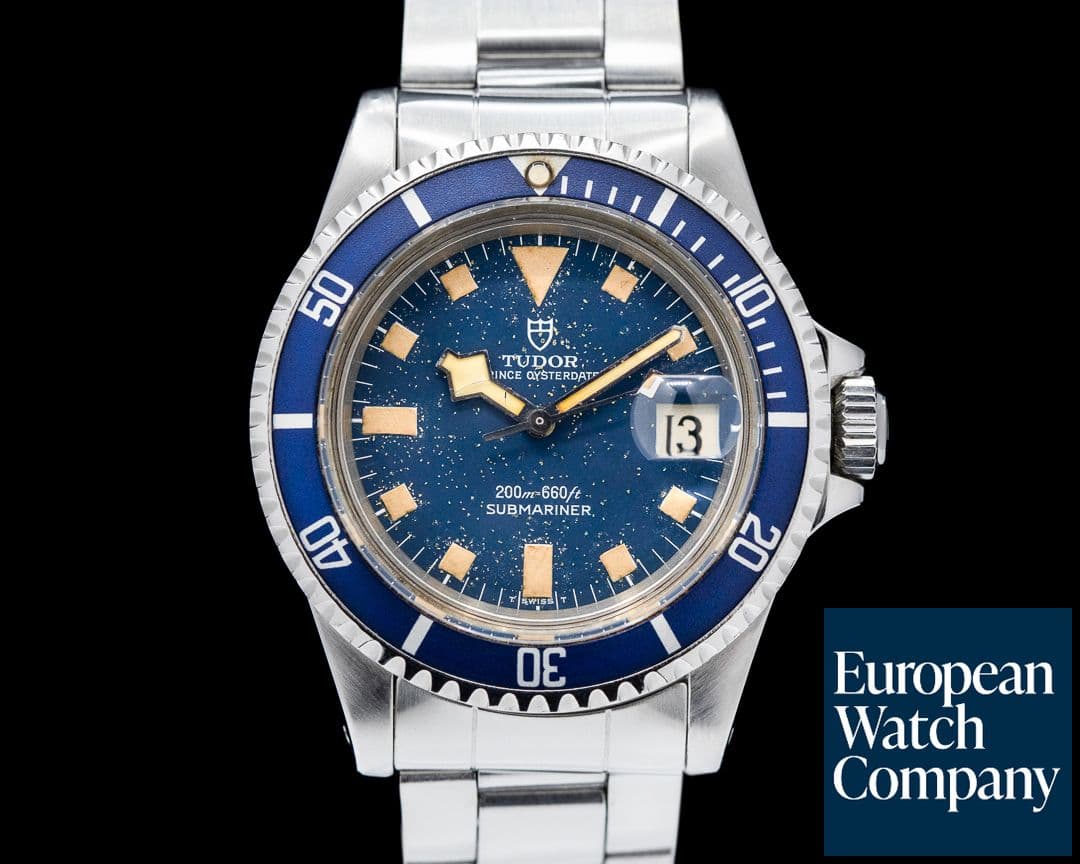 Image of Tudor Vintage Snowflake Submariner Blue Dial / Blue Bezel c. 1979 PATINA 