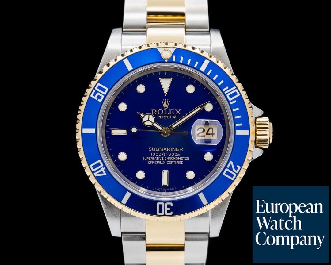 Image of Rolex Submariner 16613 Blue Dial SS / 18K BOX & PAPERS 2005