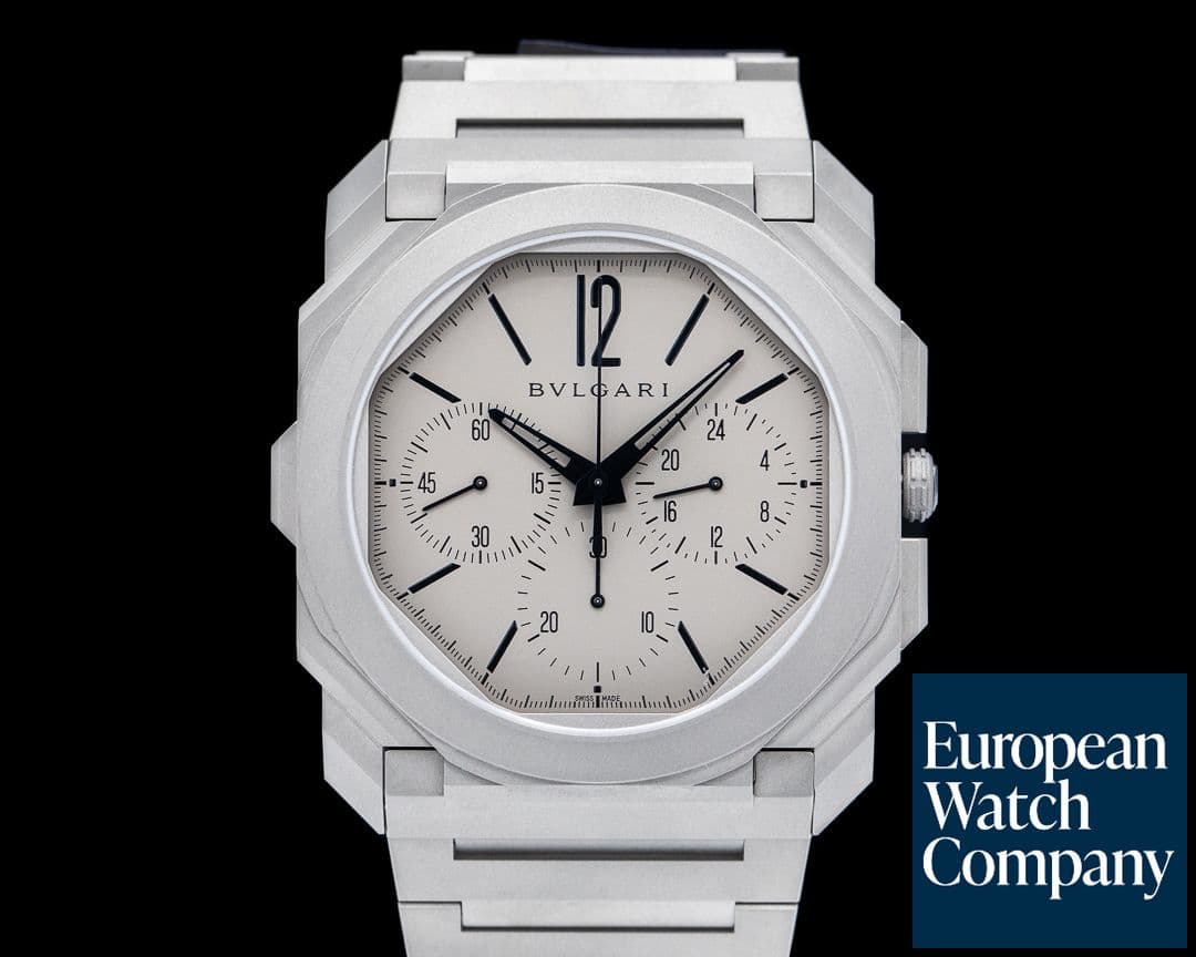 Image of Bulgari Octo Finissimo Chronograph GMT Titanium Grey / Black 42MM