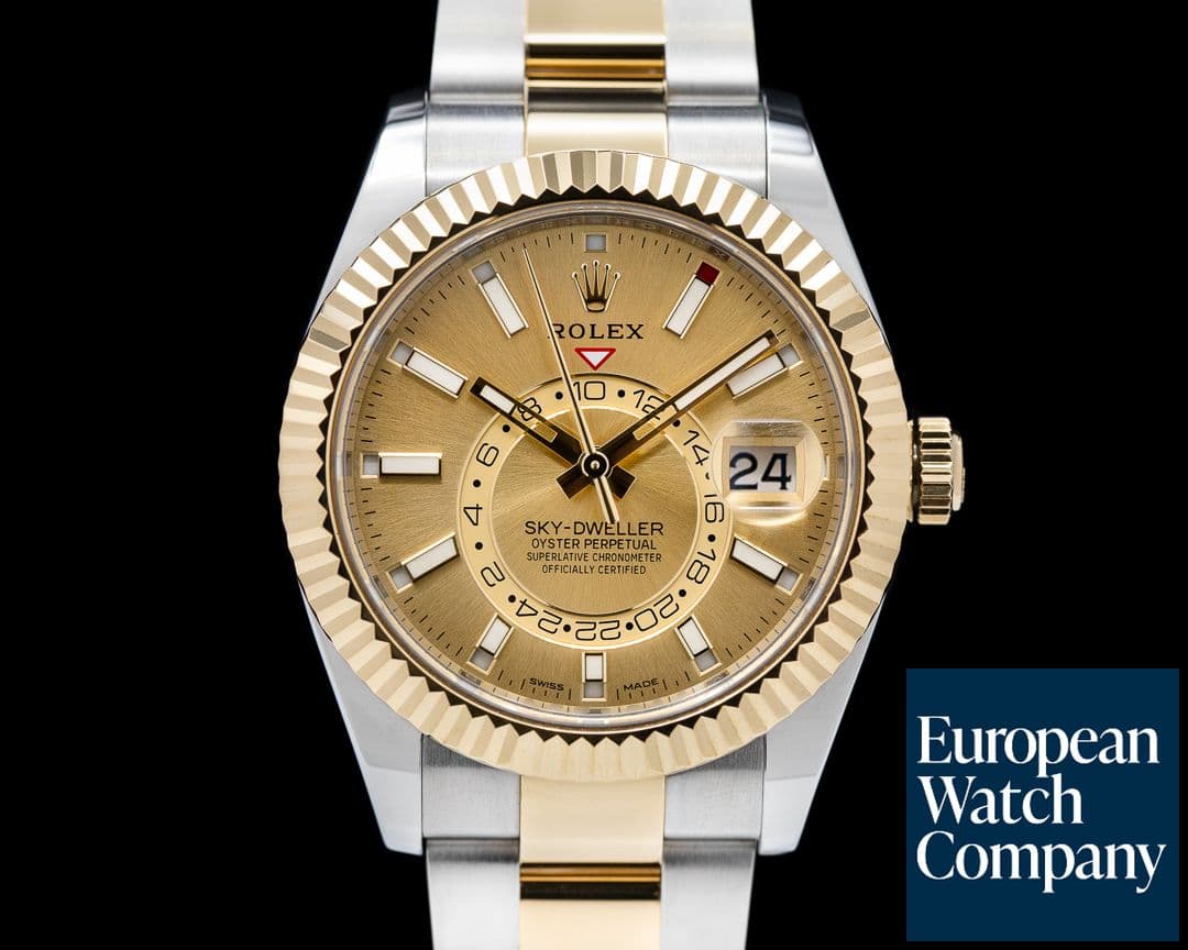 Image of Rolex Sky Dweller 326933 Steel & Yellow Gold Champagne Dial
