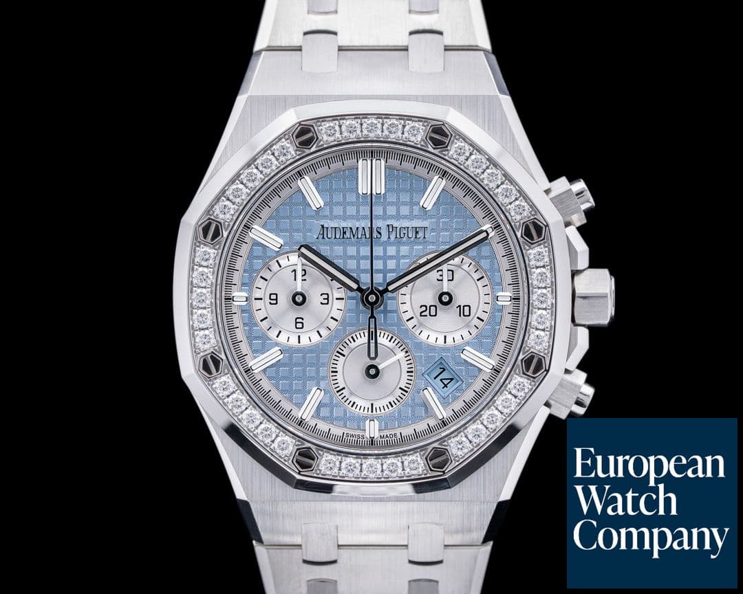 Image of Audemars Piguet Royal Oak 26715ST Chronograph Ice Blue Dial Diamonds 38MM