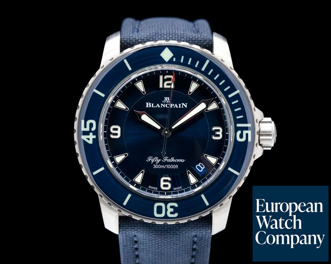Image of Blancpain  Fifty Fathoms Blue Dial Titanium